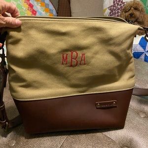 LL Bean Canvas Monogrammed Purse